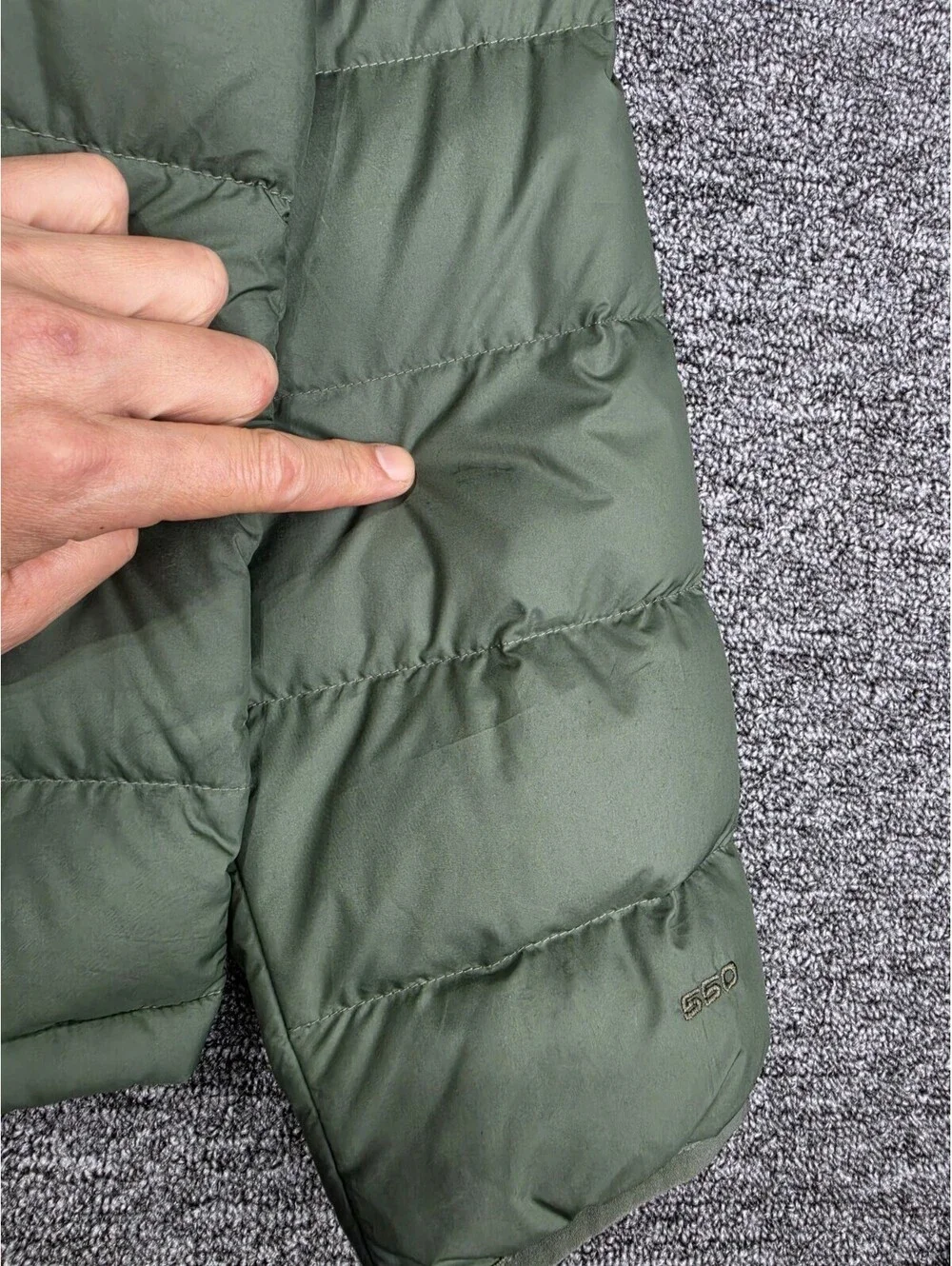 The North Face Men's Green 550 Down Puffer Jacket Full Zip Pockets Size 2XL